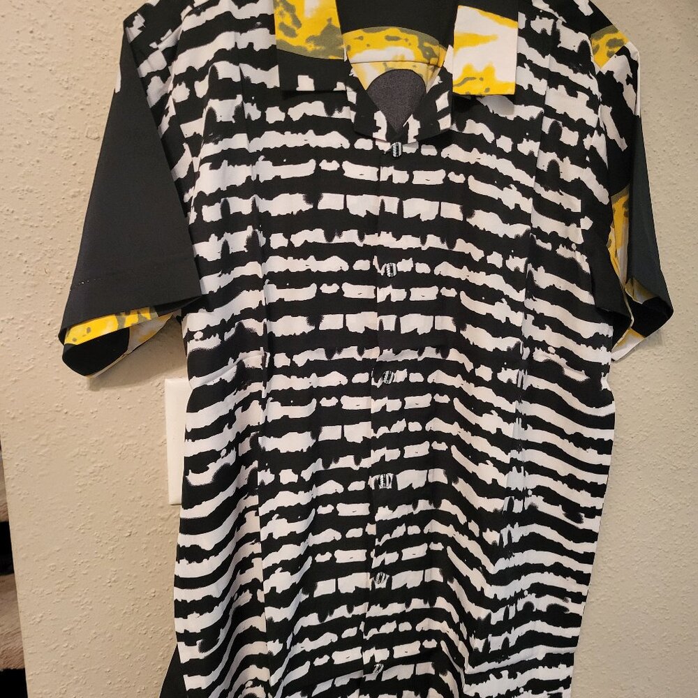 Unisex vintage wear-Blk & white casual pool/ beach lounge 2 set- with pockets - Picture 4 of 15